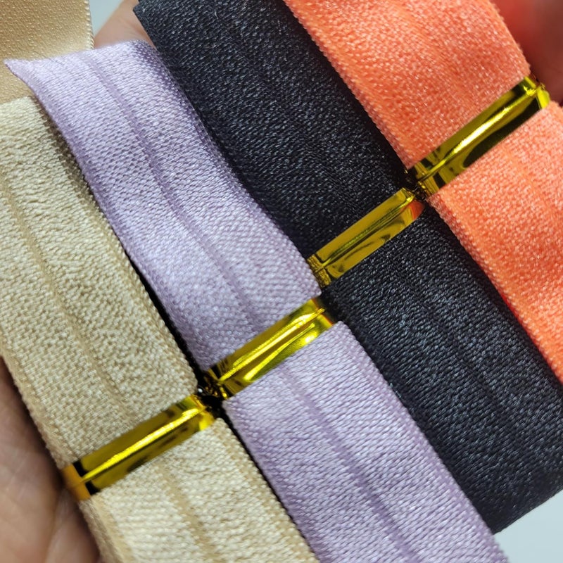 FAYADA Fold Over Elastic,5/8" Foldover FOE Trim Elastic Ribbon,Stretch FOE Band for Hair Ties Headbands Sewing Craft -20 Yards (20 Colors) - Image 5